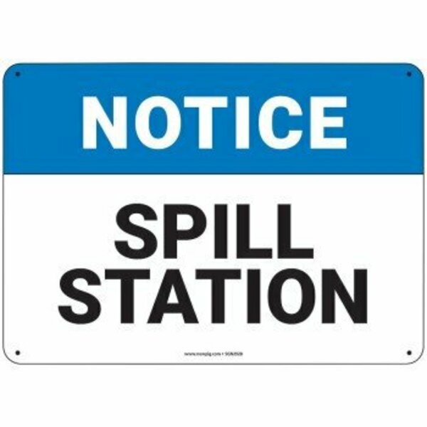 Pig PIG Notice Spill Station Sign 10" x 7" Aluminum 10" L x 7" H SGN2028-7X10-ALM